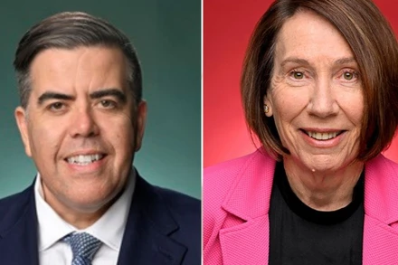 Chủ tịch Hạ viện Milton Dick và Chủ tịch Thượng viện Sue Lines. (Ảnh: Quốc hội Australia) 