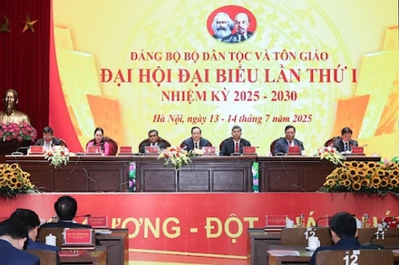 Toàn cảnh Đại hội đại biểu Đảng bộ Bộ Dân tộc và Tôn giáo lần thứ nhất nhiệm kỳ 2025-2030. (Ảnh: LÊ ANH DŨNG)