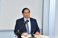 Thủ tướng Phạm Minh Chính phát biểu chính sách tại Đại học Kinh tế Stockholm. (Ảnh: THANH GIANG)