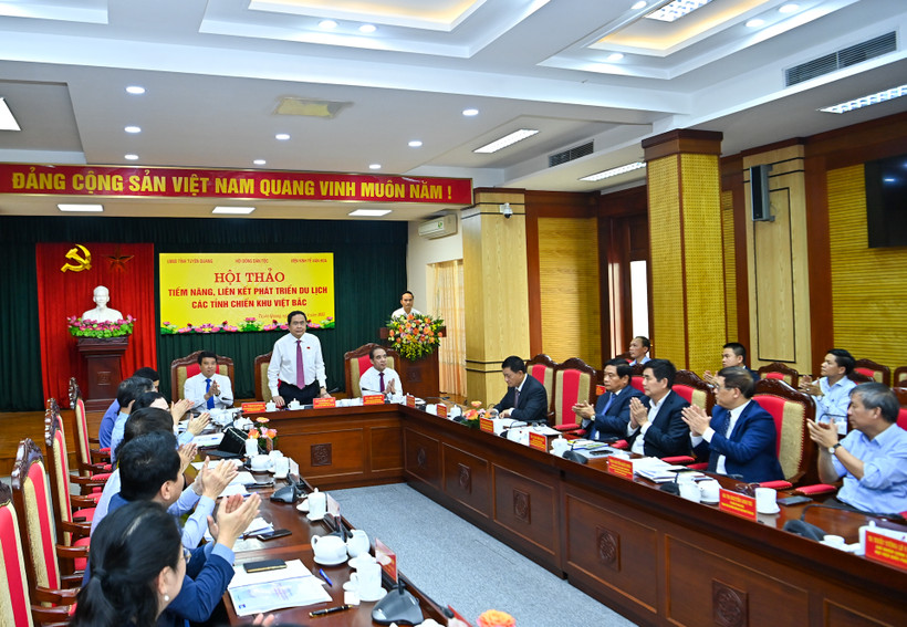 Quang cảnh hội thảo tiềm năng, liên kết phát triển du lịch các tỉnh chiến khu Việt Bắc. (Ảnh: DUY LINH)