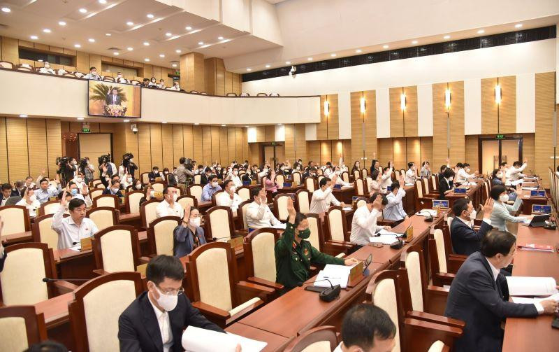 Một phiên họp của Hội đồng nhân dân thành phố Hà Nội.
