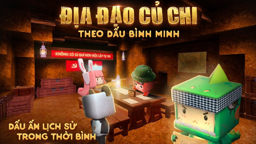 Nhóm tác giả trẻ (từ 14-27 tuổi) tái hiện Địa đạo Củ Chi trong game Mini World.