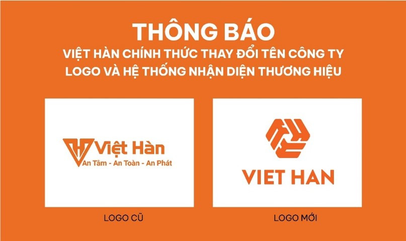 Việt Hàn chính thức thay đổi tên công ty, logo và hệ thống nhận diện thương hiệu.