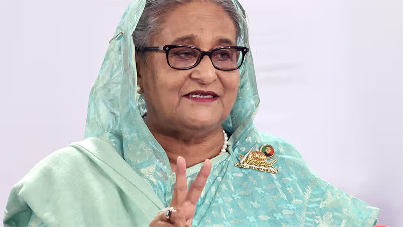 Bà Sheikh Hasina phát biểu trước truyền thông sau khi đã bỏ phiếu. Ảnh: Văn phòng Thủ tướng Bangladesh.