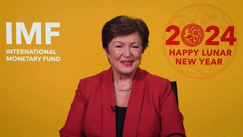 Tổng Giám đốc IMF Kristalina Georgieva gửi lời chúc Tết tới người dân châu Á. Ảnh chụp màn hình
