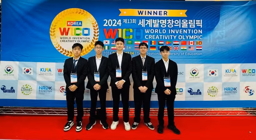 5 học sinh Việt Nam giành Cup Grand Prix tại Cuộc thi Olympic Phát minh và Sáng tạo thế giới (WICO) lần thứ 13 tại Hàn Quốc.