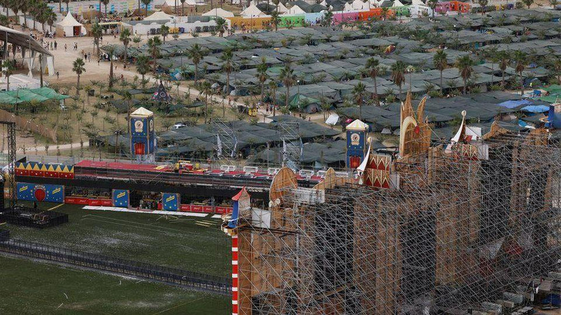 Toàn cảnh địa điểm tổ chức Lễ hội âm nhạc Medusa sau khi gió mạnh làm sập một phần sân khấu. (Ảnh: Reuters)