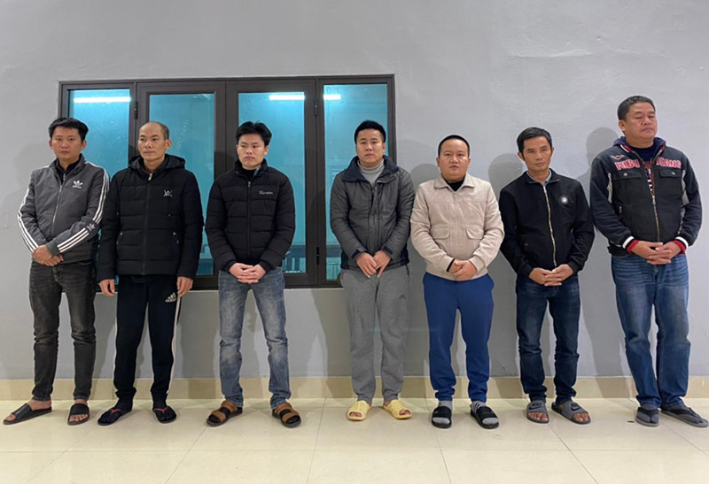 Các đối tượng tại Cơ quan Cảnh sát điều tra Công an tỉnh Tuyên Quang.