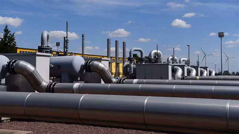 Các đường ống của công ty VNG AG tại Lauchstaedt, Đức, ngày 28/7/2022. (Ảnh: Reuters)