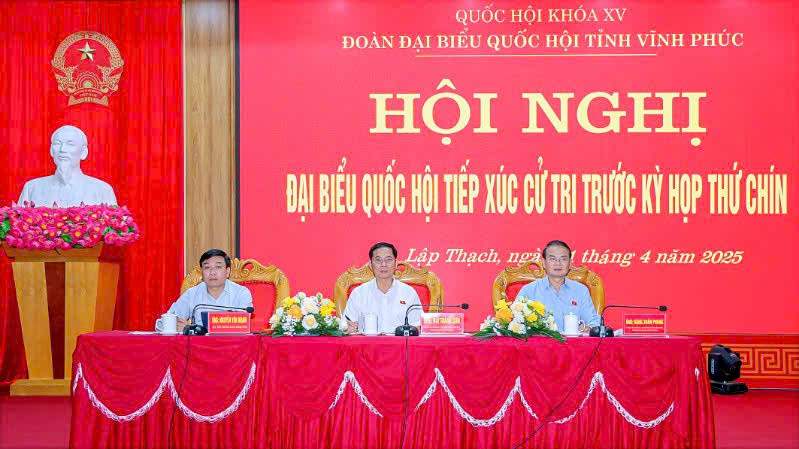 Phó Thủ tướng, Bộ trưởng Ngoại giao Bùi Thanh Sơn và các đại biểu Quốc hội tiếp xúc cử tri.