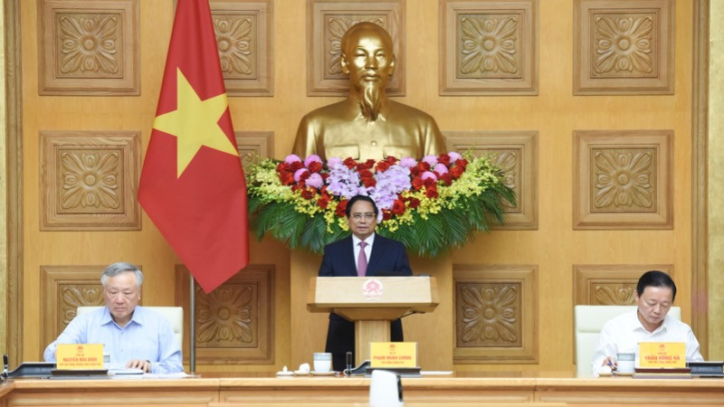 Thủ tướng Phạm Minh Chính chủ trì phiên họp. (Ảnh: TRẦN HẢI). 