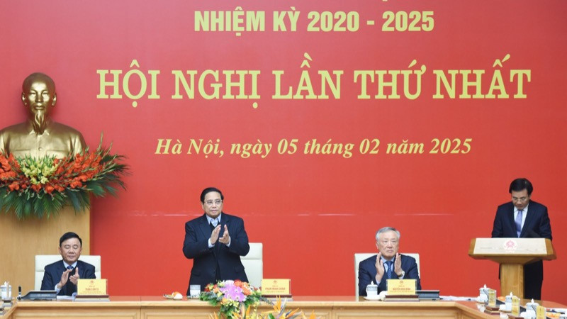 Thủ tướng Phạm Minh Chính - Bí thư Đảng ủy Chính phủ chủ trì Hội nghị. (Ảnh: TRẦN HẢI)