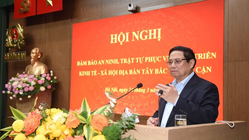 Thủ tướng Phạm Minh Chính phát biểu ý kiến chỉ đạo Hội nghị. (Ảnh: TRẦN HẢI)