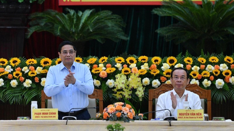 Thủ tướng Chính phủ Phạm Minh Chính - Trưởng Đoàn kiểm tra số 1908 chủ trì Hội nghị. (Ảnh: THANH GIANG)