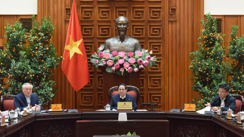 Thủ tướng Phạm Minh Chính chủ trì phiên họp thứ 11 của Ban Chỉ đạo. (Ảnh: TRẦN HẢI)