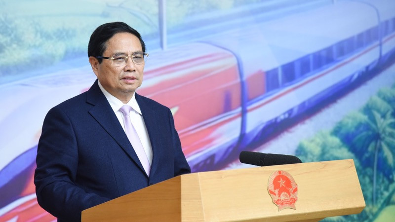 Thủ tướng Phạm Minh Chính - Trưởng Ban Chỉ đạo phát biểu ý kiến tại phiên họp thứ nhất. (Ảnh: TRẦN HẢI)