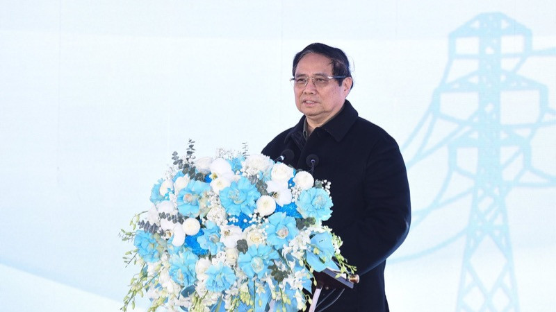 Thủ tướng Phạm Minh Chính phát biểu ý kiến tại buổi lễ. (Ảnh: TRẦN HẢI)