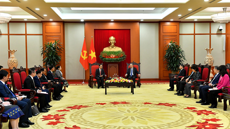 Quang cảnh buổi tiếp tại Trụ sở Trung ương Đảng. (Ảnh: ĐĂNG KHOA)