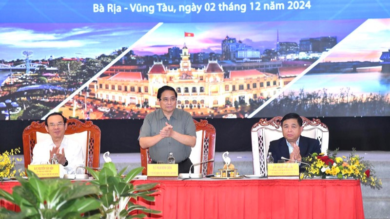 Thủ tướng Phạm Minh Chính chủ trì Hội nghị lần thứ năm Hội đồng Điều phối vùng Đông Nam Bộ. (Ảnh: THANH GIANG)