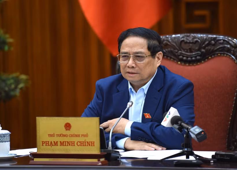Thủ tướng Phạm Minh Chính phát biểu ý kiến tại cuộc họp. (Ảnh: Trần Hải)