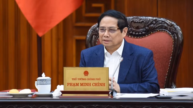 Thủ tướng Phạm Minh Chính phát biểu ý kiến tại phiên họp. (Ảnh: Trần Hải)