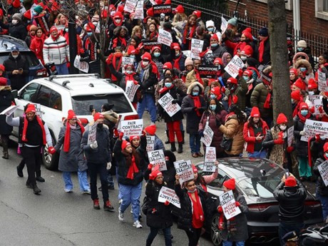 Hàng nghìn y tá ở New York đình công. (Nguồn: Reuters)