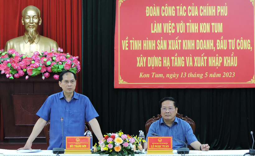 Bộ trưởng Ngoại giao Bùi Thanh Sơn phát biểu tại buổi làm việc.