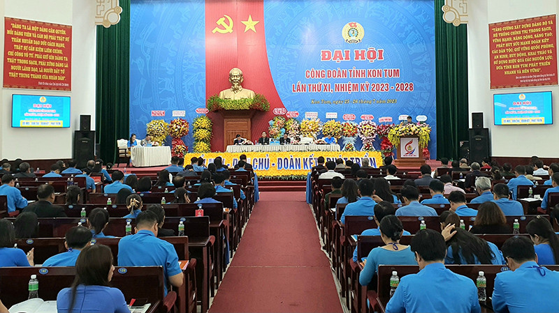 Quang cảnh Đại hội Công đoàn tỉnh Kon Tum lần thứ XI.