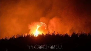 Khói lửa bốc lên từ đám cháy rừng tại tỉnh Izmir, Thổ Nhĩ Kỳ ngày 27/6/2025. Ảnh tư liệu(minh họa): THX/TTXVN