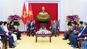 Quang cảnh buổi tiếp tại Trụ sở Trung ương Đảng. (Ảnh: ĐĂNG KHOA)