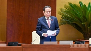 Chủ tịch Quốc hội Trần Thanh Mẫn phát biểu. (Ảnh: DUY LINH)