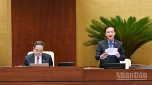 Phó Chủ tịch Quốc hội Nguyễn Khắc Định phát biểu. (Ảnh: DUY LINH)