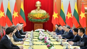Tổng Bí thư Tô Lâm tiếp Tổng thống Litva Gitanas Nauseda. (Ảnh: ĐĂNG KHOA)
