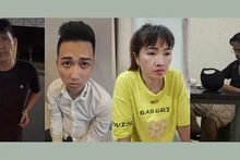 Các đối tượng tại cơ quan công an. (Ảnh: Công an cung cấp)
