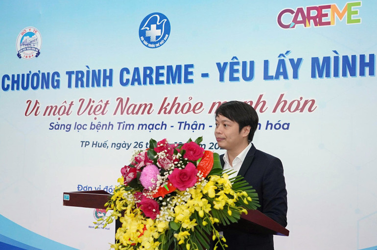 Anh Nguyễn Hữu Tú phát biểu ý kiến tại Lễ khai mạc chương trình. c57d7313fa9d77c32e8c.jpg