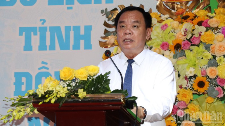 Chủ tịch Ủy ban nhân dân tỉnh Đồng Nai Võ Tấn Đức phát biểu chỉ đạo tại đại hội. ndo_br_1-resize-17-5787.jpg