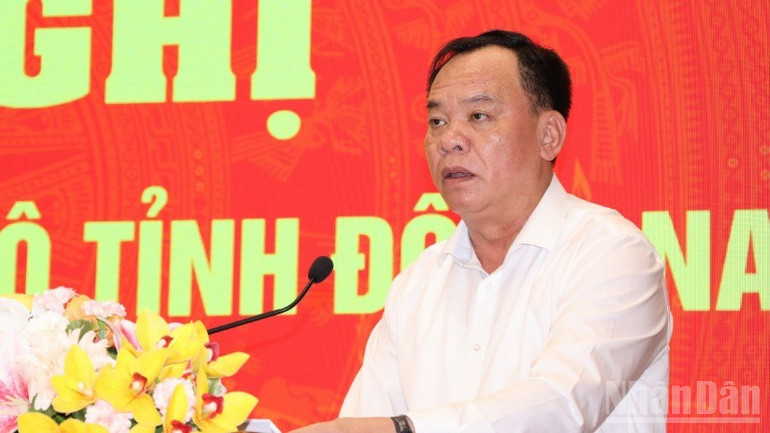 Phó Bí thư Tỉnh ủy, Chủ tịch Ủy ban nhân dân tỉnh Đồng Nai Võ Tấn Đức cho biết kinh tế địa phương tăng trưởng cao hơn mức bình quân cả nước trong 6 tháng đầu năm 2025. ndo_br_img-6247-resize-5842.jpg