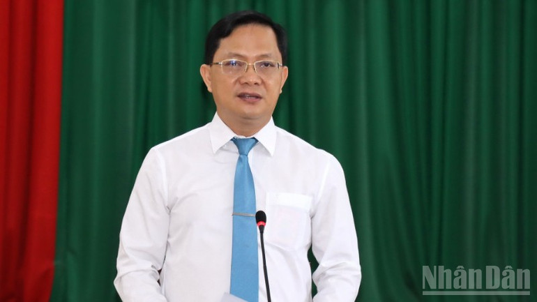 Ông Hà Anh Dũng, Ủy viên Ban Thường vụ Tỉnh ủy, Phó Chủ tịch Thường trực Ủy ban Mặt trận Tổ quốc Việt Nam tỉnh Đồng Nai phát biểu tại buổi họp báo. ndo_br_3-resize-7603.jpg