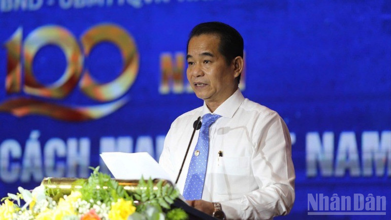 Đồng chí Thái Bảo, Phó Bí thư Tỉnh ủy, Chủ tịch Hội đồng nhân dân tỉnh Đồng Nai phát biểu tại buổi lễ. ndo_br_1-resize-6431.jpg