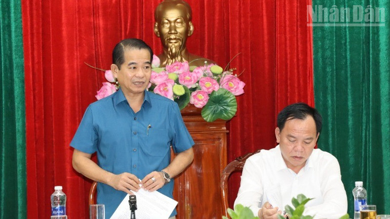 Đồng chí Thái Bảo, Phó Bí thư Tỉnh ủy, Chủ tịch Hội đồng nhân dân tỉnh Đồng Nai phát biểu tại buổi làm việc. ndo_tr_2-resize-4053.jpg