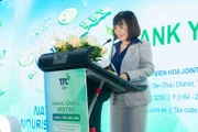 Bà Huỳnh Bích Ngọc - Chủ tịch Hội đồng Quản trị của TTC AgriS tại đại hội đồng cổ đông thường niên niên độ 2022-2023