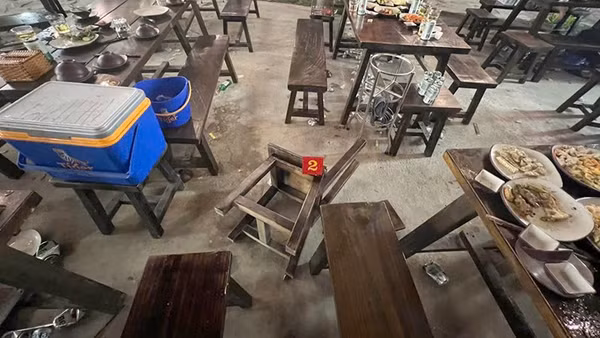 Hiện trường vụ án gây rối trật tự công cộng.