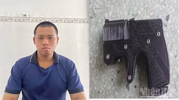Mai Duy Khang cùng tang vật.