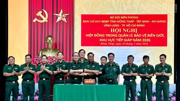 Đại diện Bộ đội Biên phòng các tỉnh, thành phố ký kết kế hoạch hiệp đồng quản lý, bảo vệ biên giới, khu vực tiếp giáp năm 2026.