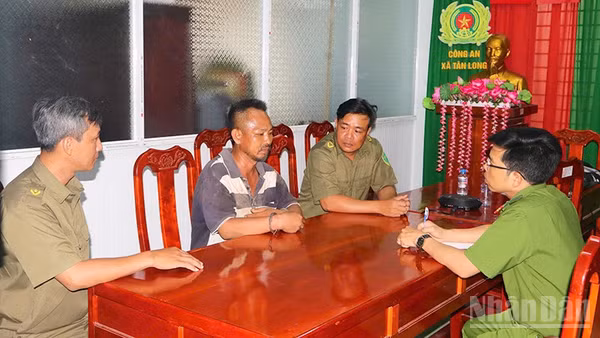 Đối tượng Thái Văn Bình tại cơ quan Công an.