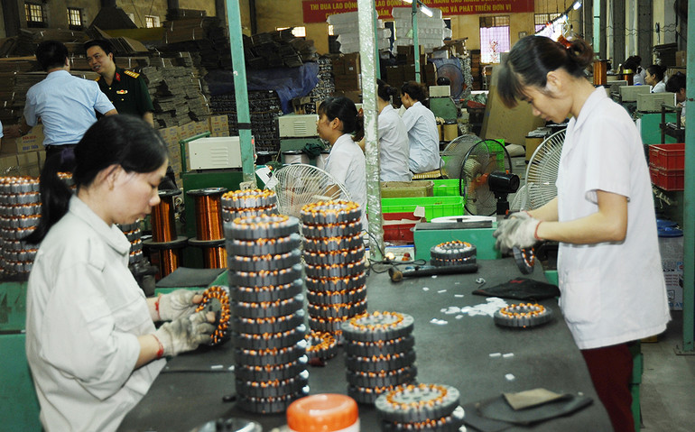 Sản xuất công nghiệp phục hồi nhanh; chỉ số sản xuất toàn ngành công nghiệp (IIP) tháng 8/2024 tăng 9,5% so cùng kỳ. Ảnh: SONG ANH