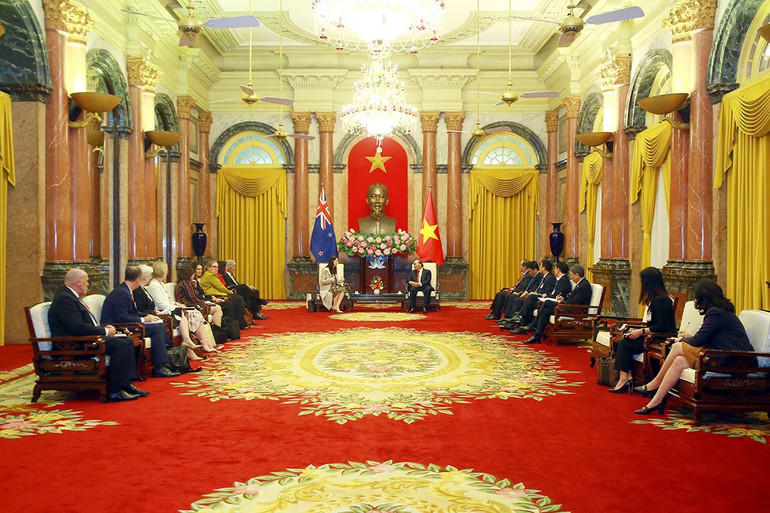 Quang cảnh buổi tiếp tại Phủ Chủ tịch.