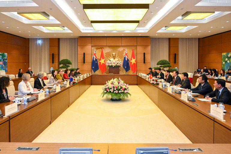 Quang cảnh buổi tiếp tại Nhà Quốc hội.