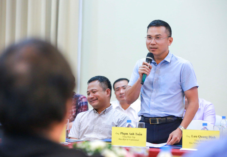 Ông Phạm Anh Tuấn, Tổng Biên tập báo điện tử Vietnamnet chia sẻ những khó khăn về mặt công nghệ trong quá trình chuyển đổi số báo chí.