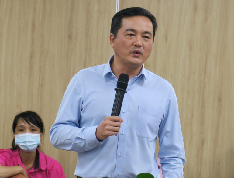 Ông Bùi Tá Hoàng Vũ, Giám đốc Sở Công thương Thành phố Hồ Chí Minh phát biểu tại họp báo.
